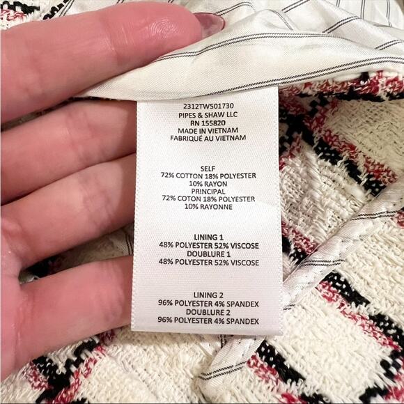 VERONICA BEARD Taja Dickey Jacket in Ecru Multi Black Red White Tweed Size 6 NEW - Picture 8 of 11